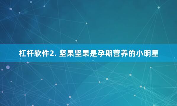 杠杆软件2. 坚果坚果是孕期营养的小明星